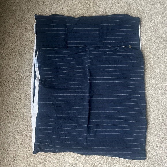 Shabby chic navy and tan pinstripe pillow covers - Picture 1 of 5